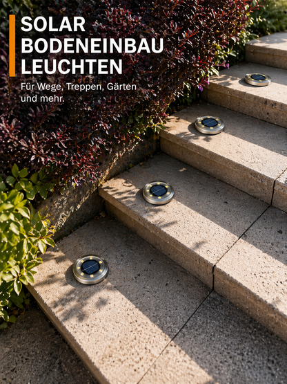 Solar-Bodenleuchten IP65 zur Beleuchtung von Außentreppen