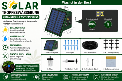 Solar Tropfbewässerungssystem für Hochbeet und Gewächshaus set