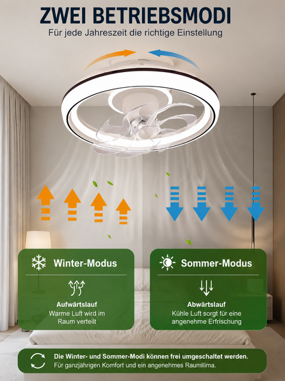 Deckenventilator mit LED Beleuchtung, RGB-Licht & Bluetooth-Lautsprecher