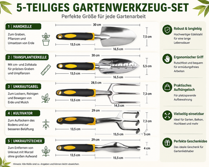 Gartenwerkzeug Set mit Handkelle und Kultivator