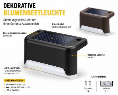 Solar LED Treppenleuchten Outdoor mit wasserdichtem Gehäuse