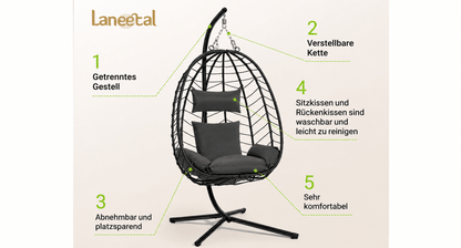 Hängesessel mit Gestell Bemassung