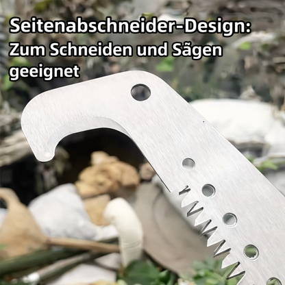 Teleskop-Gartensäge mit Doppelhaken beim sicheren Astschnitt