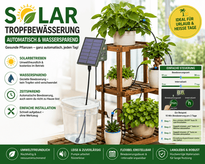 Solar Tropfbewässerungssystem für Balkon und Garten