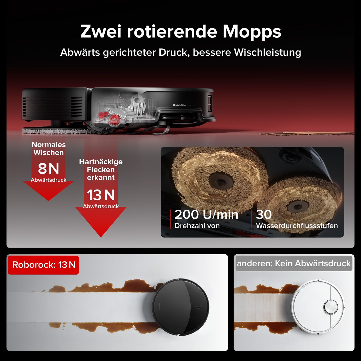Roborock Saros 20 Saug- und Wischroboter mit rotierenden Mopps und FlexiArm-Kantenreinigung