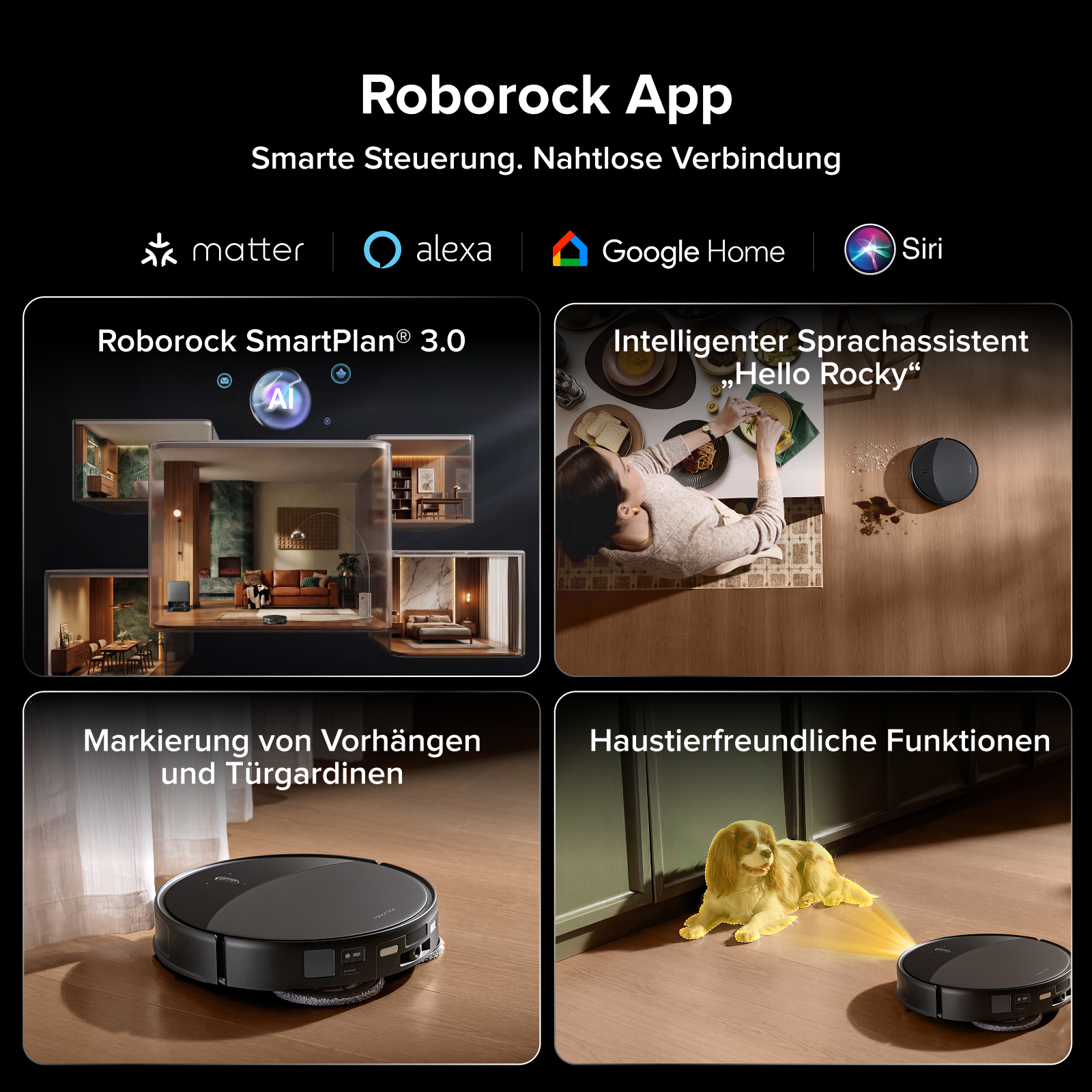 Roborock Saros 20 Saug- und Wischroboter mit RockDock®-Station und App-Steuerung