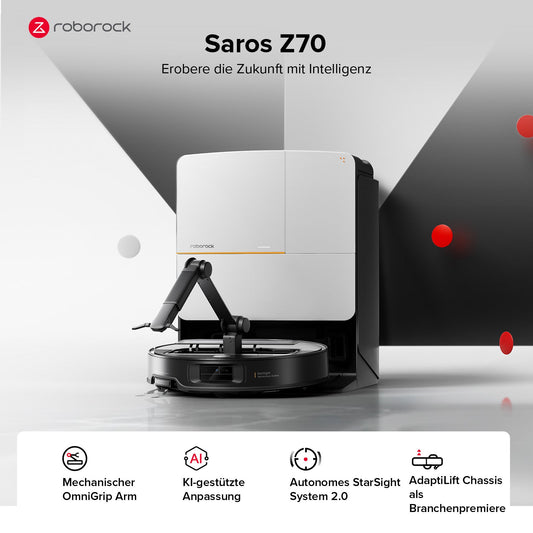 Roborock Saros Z70 mit OmniGrip Arm, StarSight 2.0 und AdaptiLift Chassis