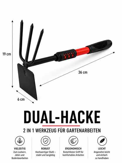 Gartenwerkzeug Set 4-teilig – Dual-Hacke zum Lockern der Erde