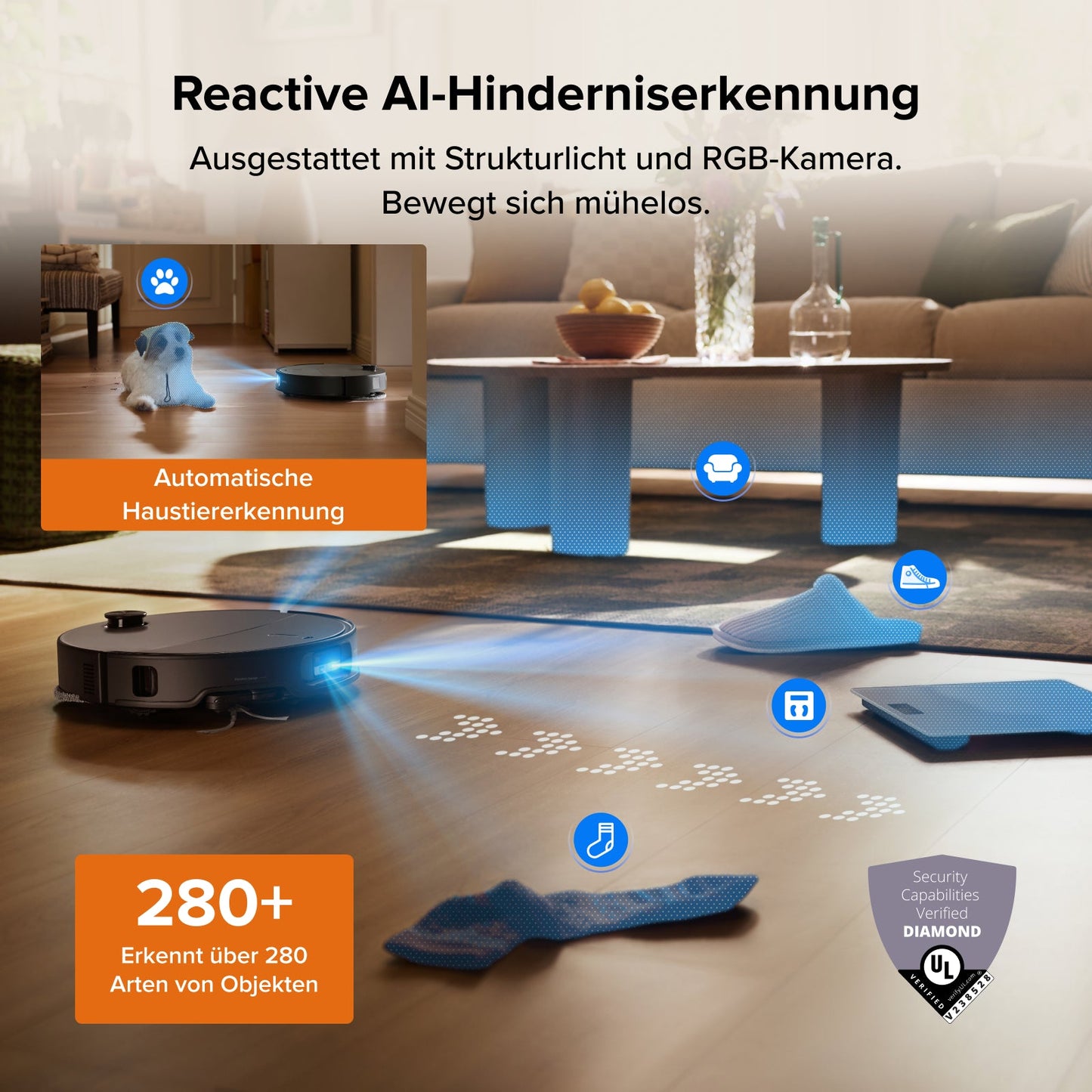 Roborock Qrevo Edge 2 Saug- und Wischroboter mit intelligenter Hinderniserkennung