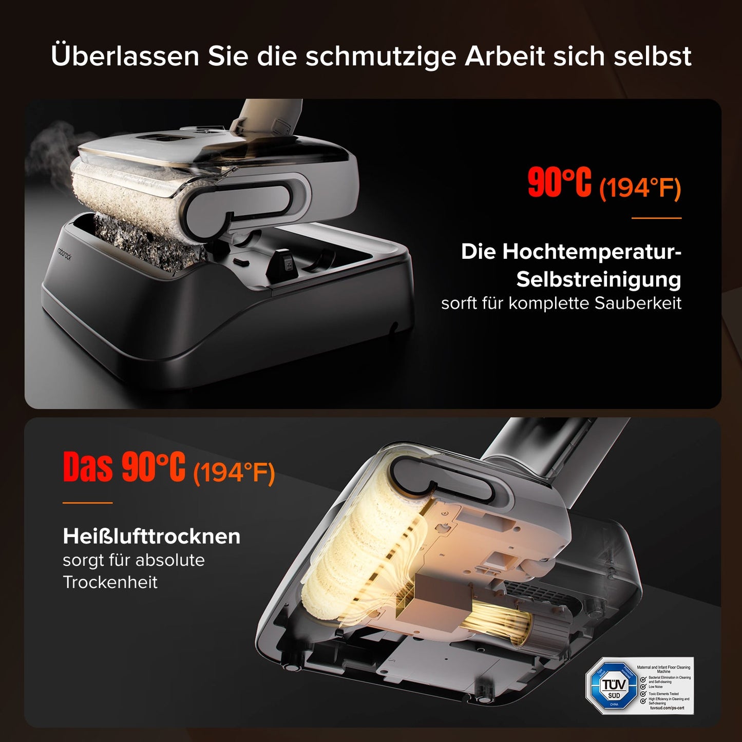 Roborock F25 GT Nass- und Trockenstaubsauger mit 20.000 Pa & 90 °C Selbstreinigung
