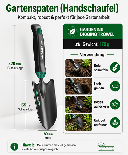 3-teiliges Gartenwerkzeug-Set mit ergonomischer Pflanzschaufel für präzise Gartenarbeiten