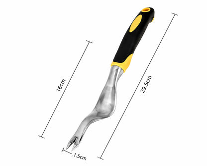 Ergonomischer Unkrautentferner in gelber Ausführung mit Handgriff