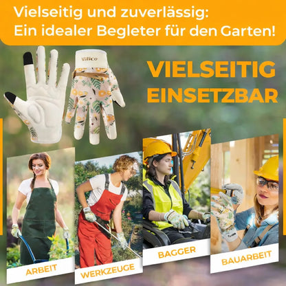 Gartenhandschuhe für Damen mit Produktvorteilen für verschiedene Gartenarbeiten