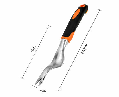 Ergonomischer Unkrautentferner in orangefarbener Ausführung mit Handgriff