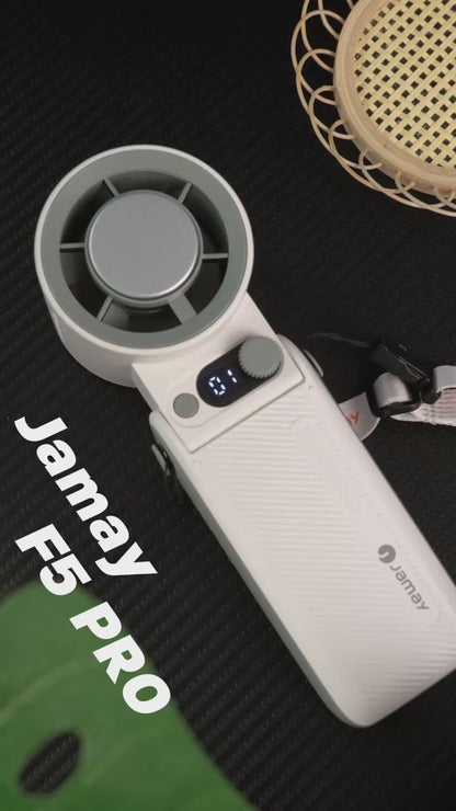 Tragbarer Turbo-Handventilator F5 Pro – 8000mAh Akku, 199 Windstufen & LED-Display