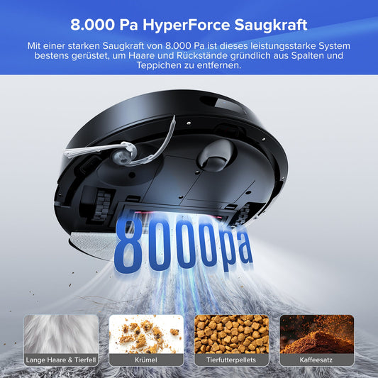 Roborock Q7 L5 Set in Schwarz mit 8.000 Pa HyperForce-Saugkraft